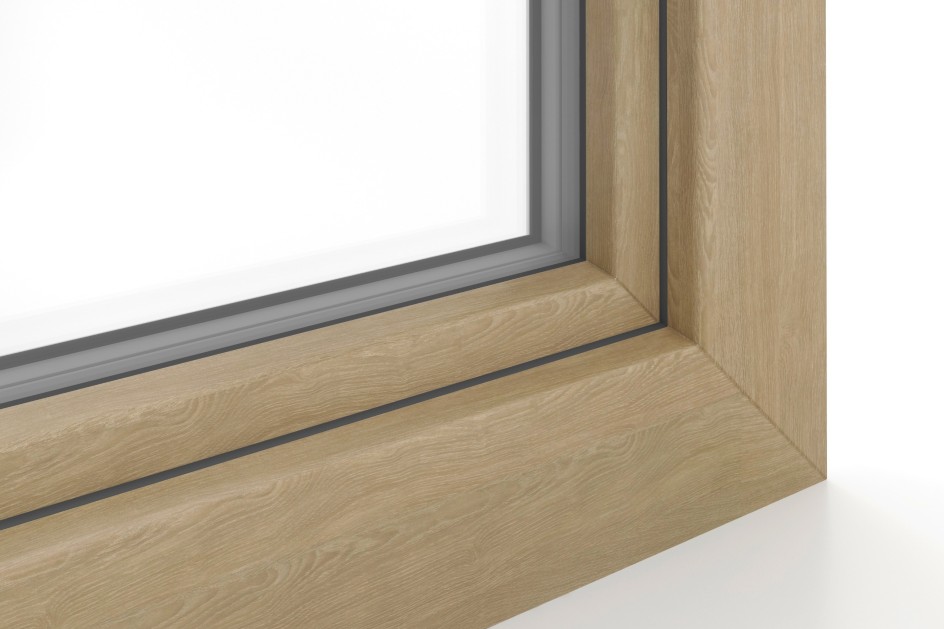 Fensterprofil mit Holzoptik
